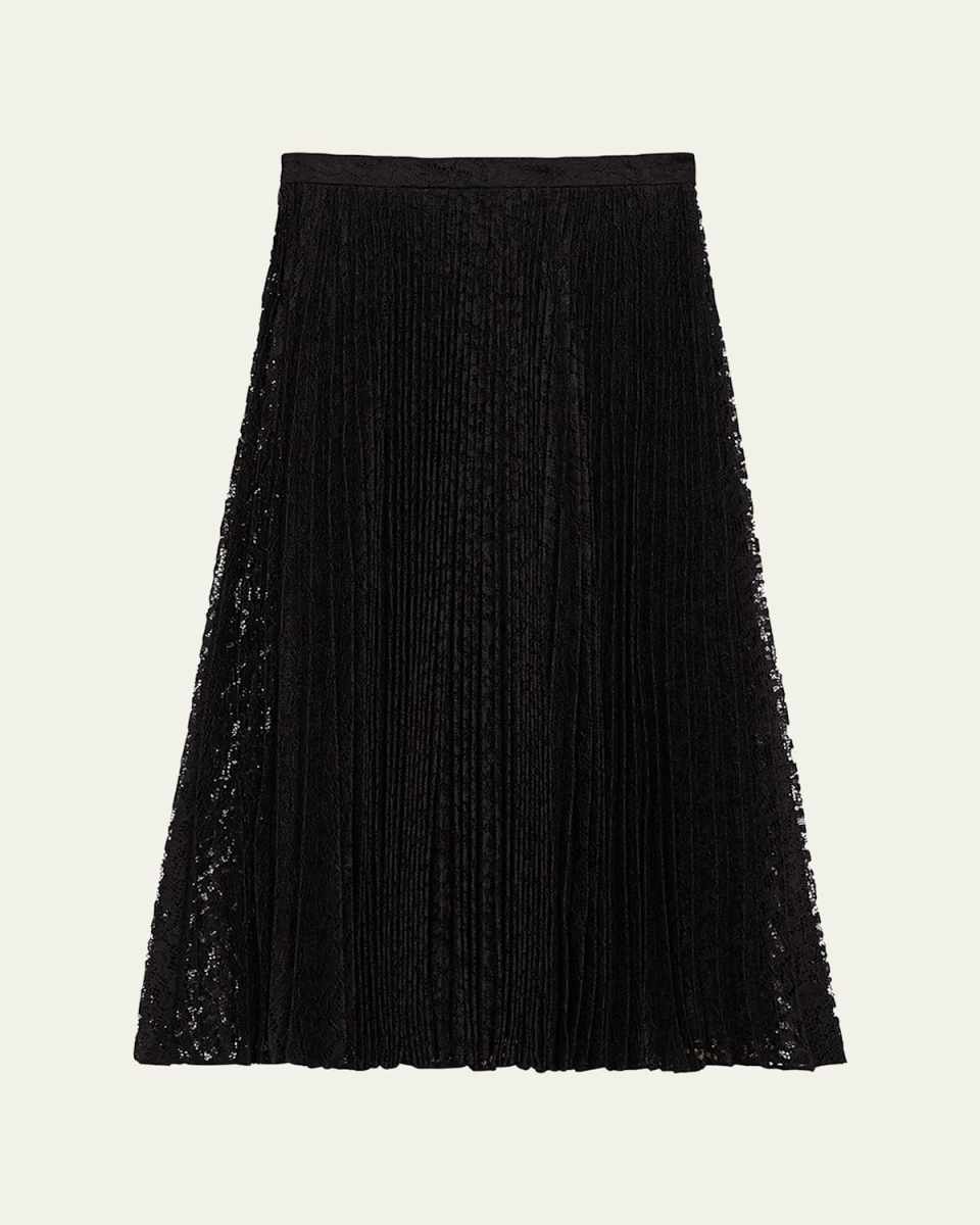 Leopard Lace Sunburst Midi Skirt